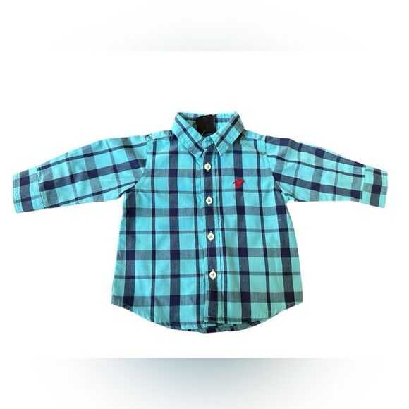 Wrangler Turquoise and Navy Checkered Infant - Picture 1 of 3